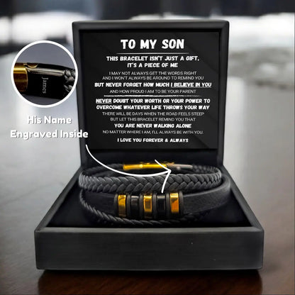 To My Son – Always With You – Braided Bracelet Set