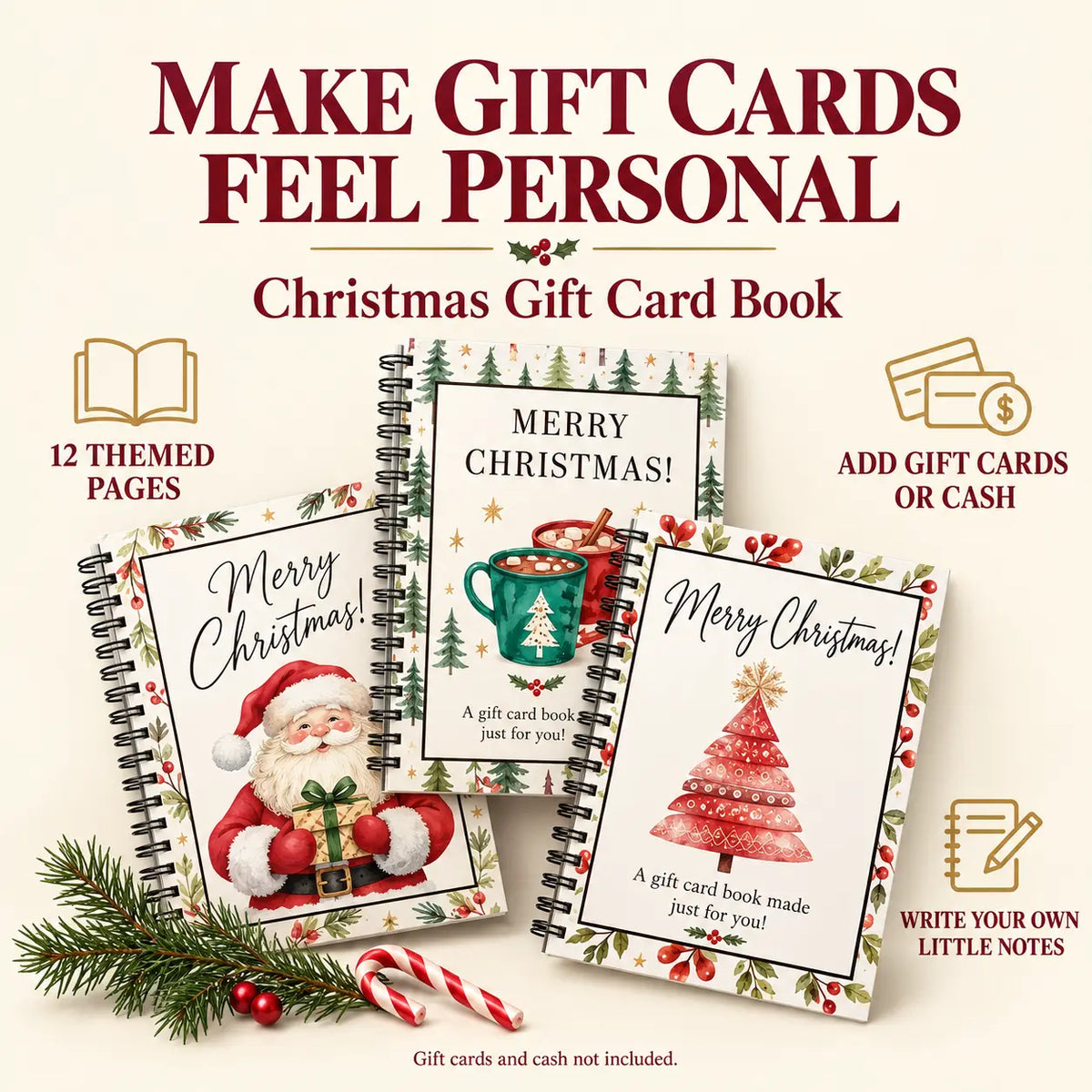 Bluvea™ Christmas Gift Card Book